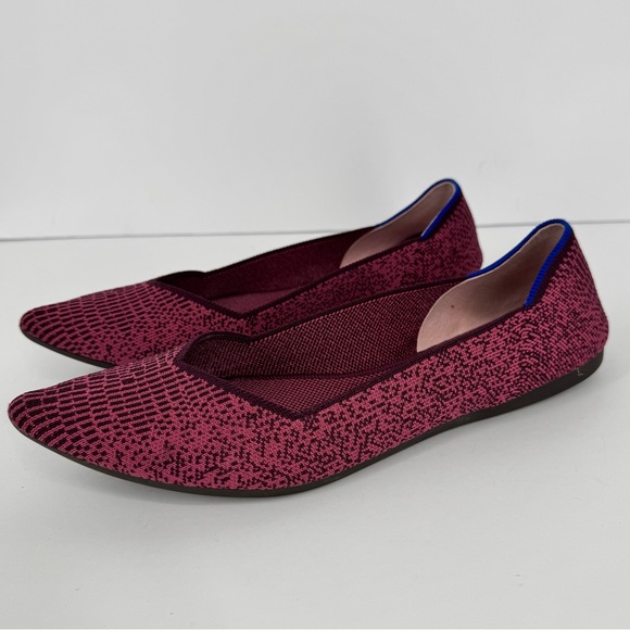 Rothy's RARE Fig Python The Print Point Flats Slip On Purple Pink Size 10 - Picture 1 of 9